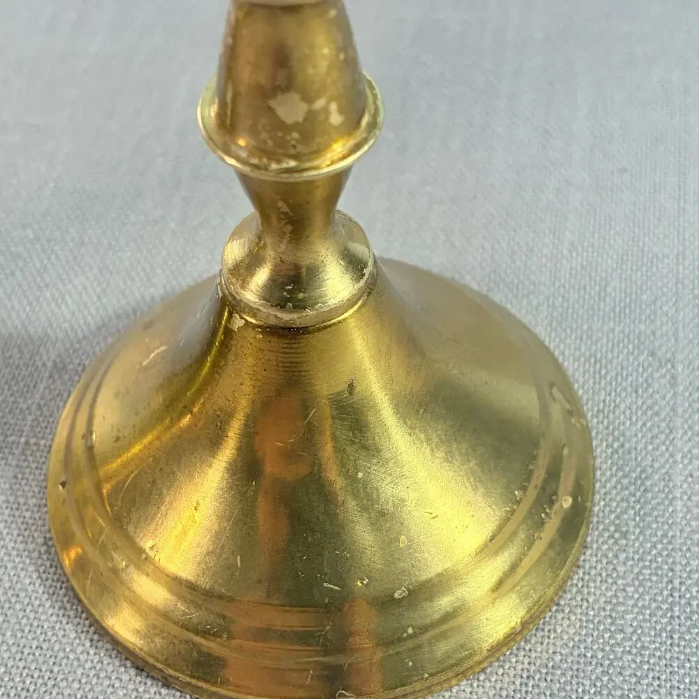 Vintage Pair Solid Brass Candlestick Holders 4 Inch Taper Candle Home Decor
